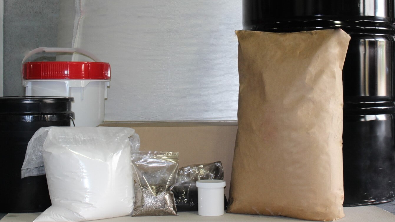 Bags of powder and various materials